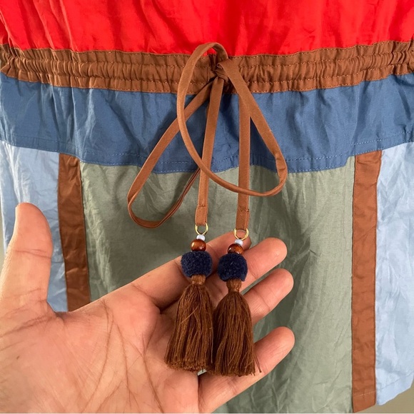 Tory Burch Color Block Poplin Cotton Tunic size 8 preowned - Picture 3 of 10